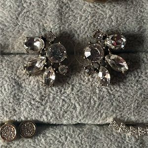 Pair of clear Rhinestone statement earrings